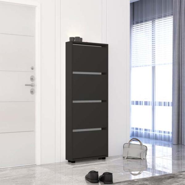 Dulap pentru încălțăminte Mobildor-Lux LEO Slim 164 x 80 x 16 /Anthracite /Anthracite photo 2 Dulap pentru încălțăminte Mobildor-Lux LEO Slim 164 x 80 x 16 /Anthracite /Anthracite photo 2