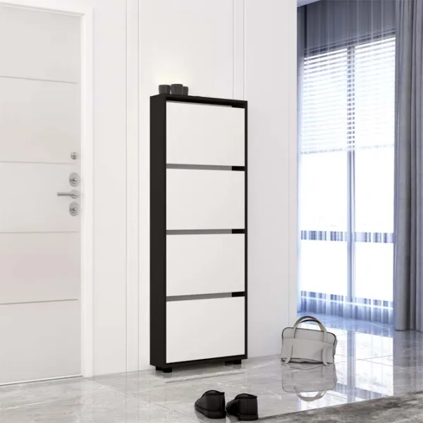Dulap pentru încălțăminte Mobildor-Lux LEO Slim 164 x 80 x 16 /Anthracite /Anthracite photo 2 Dulap pentru încălțăminte Mobildor-Lux LEO Slim 164 x 80 x 16 /Anthracite /Anthracite photo 2