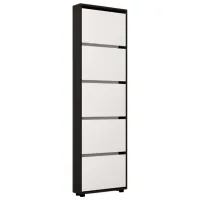 Dulap pentru încălțăminte Mobildor-Lux LEO Slim 203 x 80 x 16 /Anthracite /Anthracite