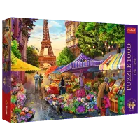 Puzzle Trefl Tea Time: Flower Market, Paris 12+/ Numărul de piese: 1000