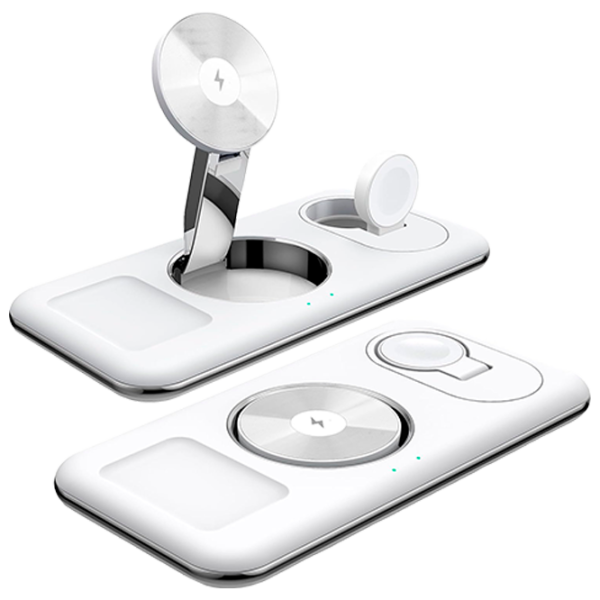 Încărcător wireless Alkaya 3 in 1 Stand  / White photo 1