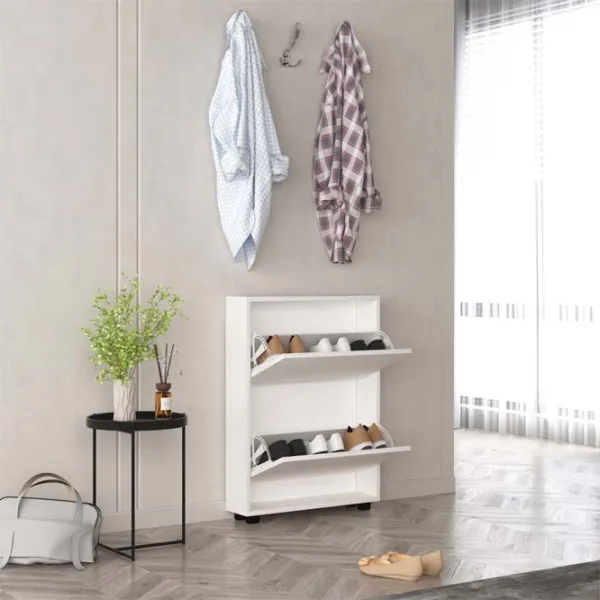 Обувной шкаф Mobildor-Lux LEO Slim 86 x 70 x 16см /White /Белый photo 2 Обувной шкаф Mobildor-Lux LEO Slim 86 x 70 x 16см /White /Белый photo 2
