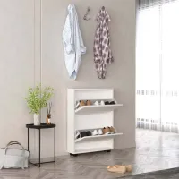 Dulap pentru încălțăminte Mobildor-Lux LEO Slim 86 x 70 x 16 /White /White photo 2