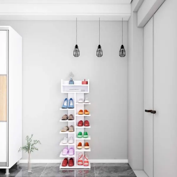 Стеллаж для обуви Mobildor-Lux Arlo 144 x 45 x 30см /White /Белый photo 2 Стеллаж для обуви Mobildor-Lux Arlo 144 x 45 x 30см /White /Белый photo 2