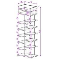 Etajeră pentru încălțăminte Mobildor-Lux Arlo 144 x 45 x 30 /Wenge /Wenge photo 2