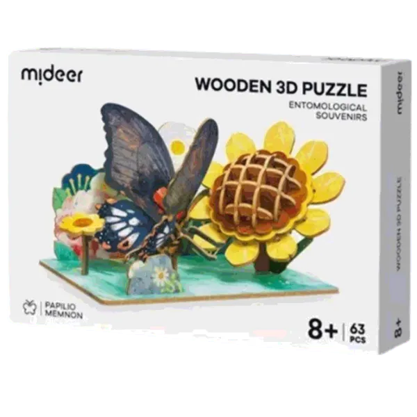 Puzzle Mideer Бабочка 8+/ Количество деталей: 63  photo 1 Puzzle Mideer Бабочка 8+/ Количество деталей: 63  photo 1