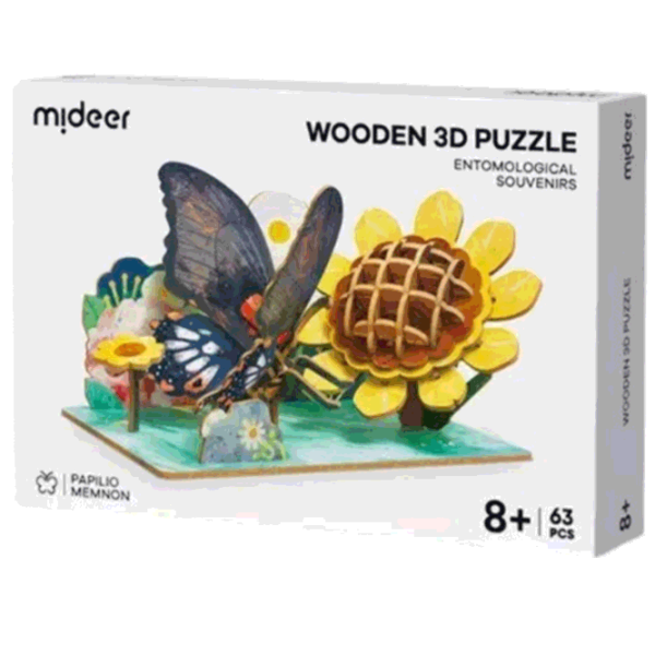 Puzzle Mideer Бабочка 8+/ Количество деталей: 63  photo 1 Puzzle Mideer Бабочка 8+/ Количество деталей: 63  photo 1