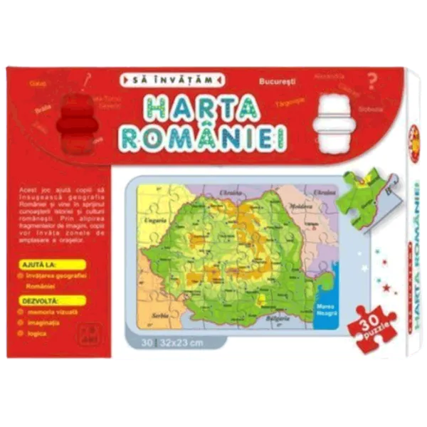 Puzzle M-Toys Harta Romaniei 3+/ Numărul de piese: 30 photo 1