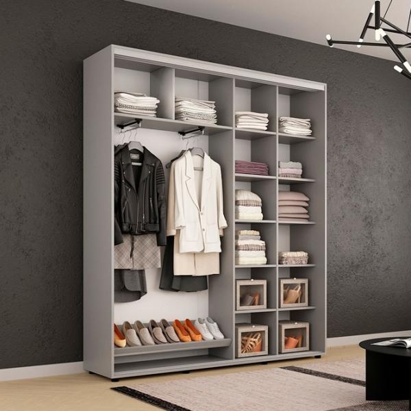 Шкаф Mobildor-Lux Compact 180 x 45см x 220 / ЛДСП / Серый photo 3