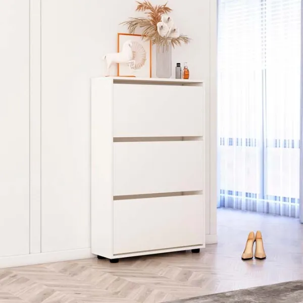 Обувной шкаф Mobildor-Lux LEO Slim 125 x 90 x 16см /White /Белый photo 2 Обувной шкаф Mobildor-Lux LEO Slim 125 x 90 x 16см /White /Белый photo 2