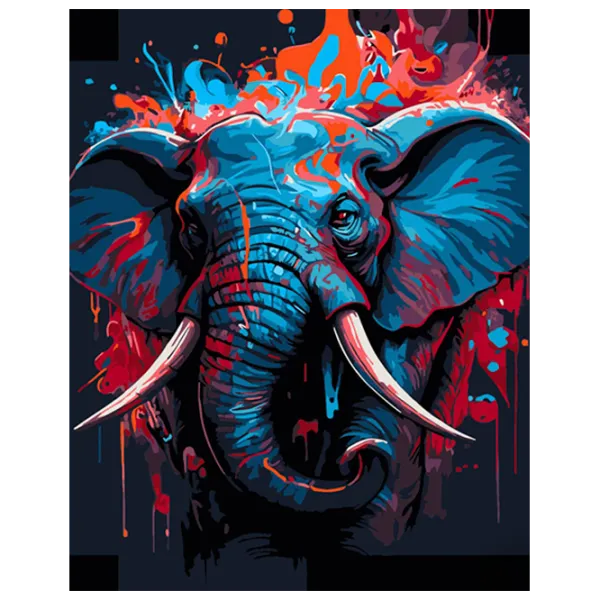 Pictură pe numere Strateg Elefant colorat DY423 50 x 40 cm / Verticală photo 1