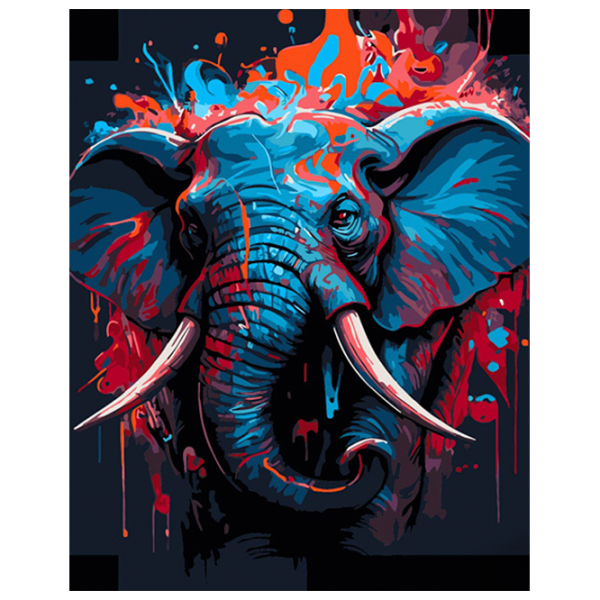Pictură pe numere Strateg Elefant colorat DY423 50 x 40 cm / Verticală photo 1