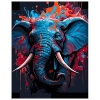 Pictură pe numere Strateg Elefant colorat DY423 50 x 40 cm / Verticală