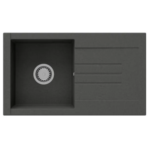 Chiuvetă SanDonna Set Arona 760 76 x 44 / Piatră naturală / Black Metalic photo 2