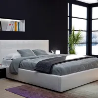 Кровать Indart Kubo 160 x 200 см / ЛДСП / Белый