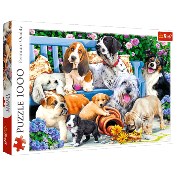 Puzzle Trefl Dogs in the garden 12+/ Количество деталей: 1000 photo 1 Puzzle Trefl Dogs in the garden 12+/ Количество деталей: 1000 photo 1