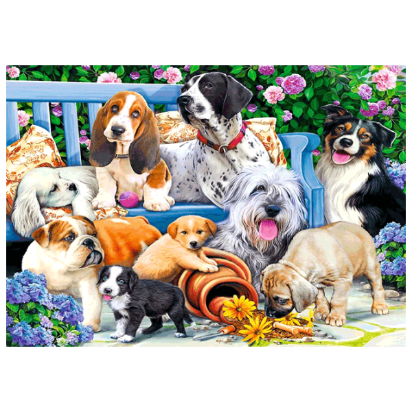 Puzzle Trefl Dogs in the garden 12+/ Количество деталей: 1000 photo 2 Puzzle Trefl Dogs in the garden 12+/ Количество деталей: 1000 photo 2