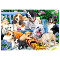 Puzzle Trefl Dogs in the garden 12+/ Numărul de piese: 1000 photo 2