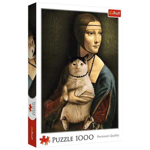 Puzzle Trefl Lady with Cat 10+/ Numărul de piese: 1000 photo 1
