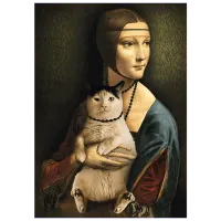 Puzzle Trefl Lady with Cat 10+/ Numărul de piese: 1000 photo 2