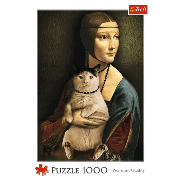 Puzzle Trefl Lady with Cat 10+/ Numărul de piese: 1000 photo 3