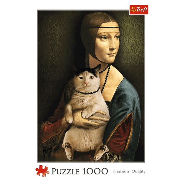 Puzzle Trefl Lady with Cat 10+/ Numărul de piese: 1000 photo 3