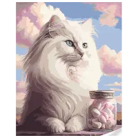 Картина по номерам Strateg Пушистый котик GS1598 50 x 40 см / Вертикальная