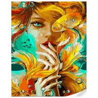 Картина по номерам Strateg Золотая рыбка GS1594 50 x 40 см / Вертикальная