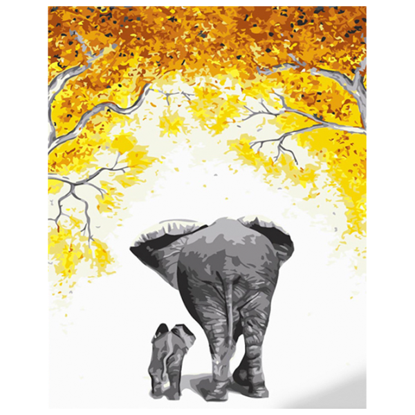 Pictură pe numere Strateg Familia de elefanți DY432 50 x 40 cm / Verticală photo 1 Pictură pe numere Strateg Familia de elefanți DY432 50 x 40 cm / Verticală photo 1