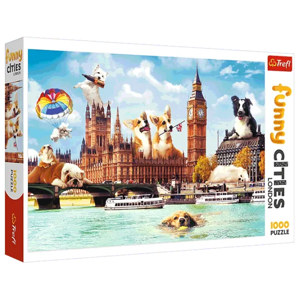 Puzzle Trefl Funny Cities Dogs in London 12+/ Numărul de piese: 1000 photo 1 Puzzle Trefl Funny Cities Dogs in London 12+/ Numărul de piese: 1000 photo 1