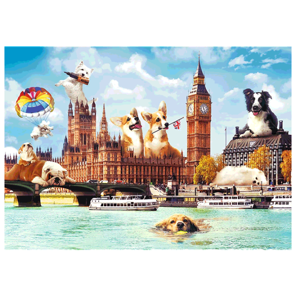 Puzzle Trefl Funny Cities Dogs in London 12+/ Numărul de piese: 1000 photo 2 Puzzle Trefl Funny Cities Dogs in London 12+/ Numărul de piese: 1000 photo 2