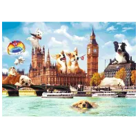 Puzzle Trefl Funny Cities Dogs in London 12+/ Numărul de piese: 1000 photo 2