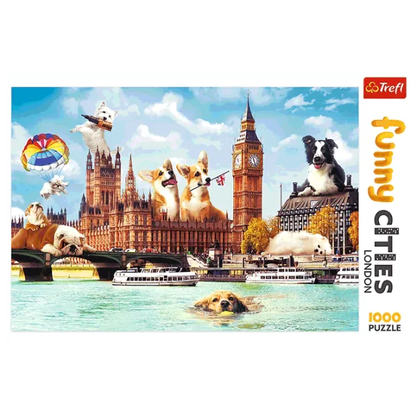 Puzzle Trefl Funny Cities Dogs in London 12+/ Numărul de piese: 1000 photo 3 Puzzle Trefl Funny Cities Dogs in London 12+/ Numărul de piese: 1000 photo 3