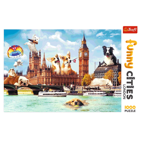 Puzzle Trefl Funny Cities Dogs in London 12+/ Numărul de piese: 1000 photo 3 Puzzle Trefl Funny Cities Dogs in London 12+/ Numărul de piese: 1000 photo 3