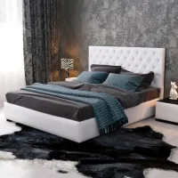 Кровать Indart Kubo 09 160 x 200 см / ЛДСП / Белый