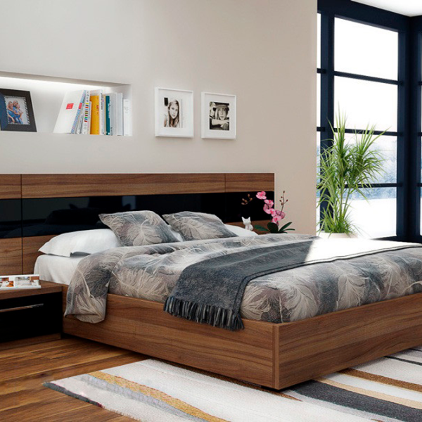 Кровать Indart Kubo 08 160 x 200 см / ЛДСП / Wood photo 1