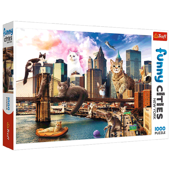 Puzzle Trefl Cats in New York 10+/ Numărul de piese: 1000 photo 1
