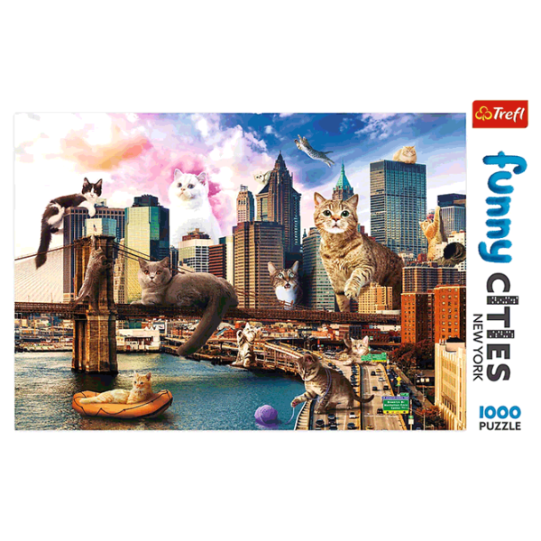 Puzzle Trefl Cats in New York 10+/ Numărul de piese: 1000 photo 3
