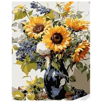 Pictură pe numere Strateg Buchet de floarea soarelui SS1065 40 x 30 cm / Verticală