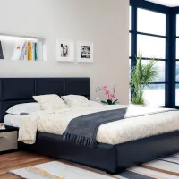 Кровать Indart Kubo 03 160 x 200 см / ЛДСП / Черный