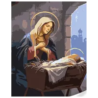 Картина по номерам Strateg Богородица над ребенком SS1142 40 x 30 cm / Вертикальная