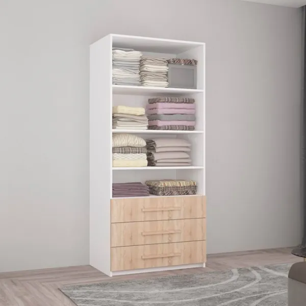 Шкаф Mobildor-Lux Smart-Home 90 x 56см x 200 / ЛДСП / Белый photo 3