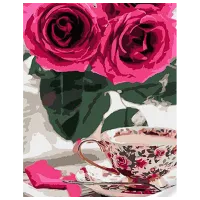 Картина по номерам Strateg Чашка ароматного чая SS1049 40 x 30 cm / Вертикальная