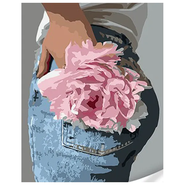 Pictură pe numere Strateg Bujor pe blugi SS1059 40 x 30 cm / Verticală photo 1 Pictură pe numere Strateg Bujor pe blugi SS1059 40 x 30 cm / Verticală photo 1
