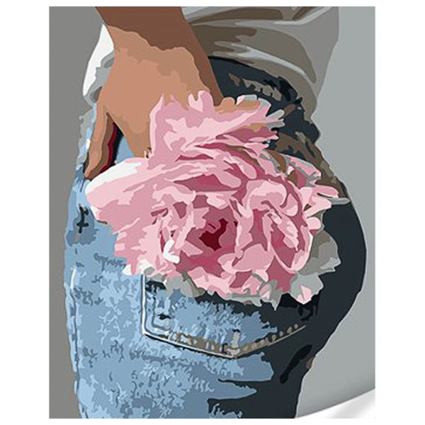 Pictură pe numere Strateg Bujor pe blugi SS1059 40 x 30 cm / Verticală photo 1 Pictură pe numere Strateg Bujor pe blugi SS1059 40 x 30 cm / Verticală photo 1