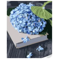 Картина по номерам Strateg Голубая гортензия SS1126 40 x 30 cm / Вертикальная