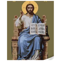 Картина по номерам Strateg Икона Спаситель на троне SS1141 40 x 30 cm / Вертикальная