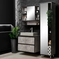 Наборы мебели для ванной комнаты Aquatoria Loft ЛДСП / Серый photo 3