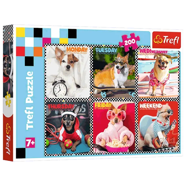 Puzzle Trefl Happy Dogs 7+/ Numărul de piese: 200 photo 1
