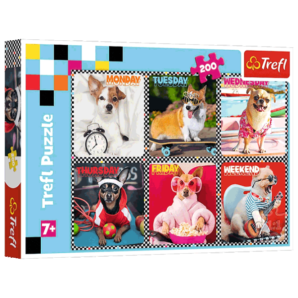Puzzle Trefl Happy Dogs 7+/ Numărul de piese: 200 photo 1